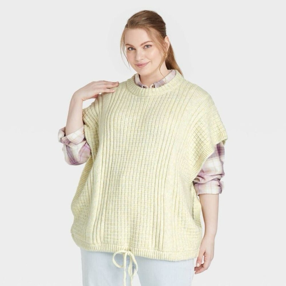Women’s Knit Vest - Universal Thread, Green/Cream, Size One Size Fits Most.